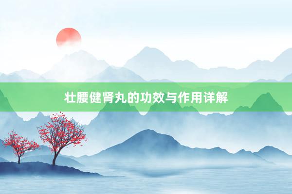 壮腰健肾丸的功效与作用详解